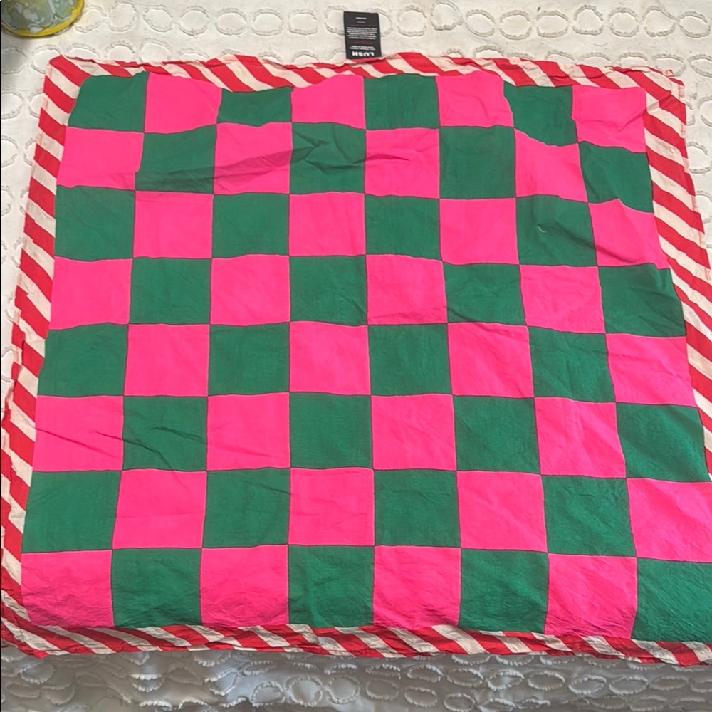 Lush Pink and Green Checkered scarf